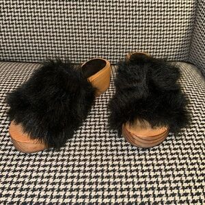 Free People Fur Sonnet Clogs